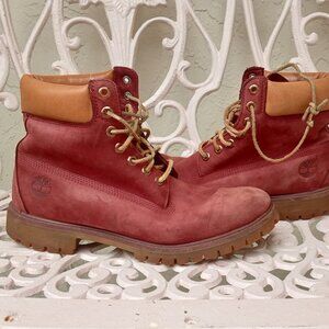 Maroon Timberland boots size 10.5
